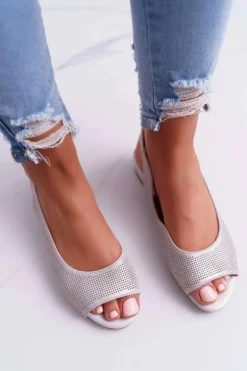 Sandały Płaskie>Buty Sergio Leone Sandały Damskie Płaski Obcas Sergio Leone SK809 Beżowe Skaldo