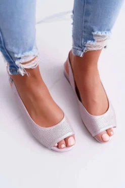 Best Sandały Damskie Płaski Obcas Sergio Leone SK809 Różowe Skaldo Damskie Sandały Płaskie