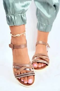 Sale Sandały Damskie Płaskie Brązowe Replay Damskie Sandały Płaskie