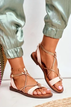 Sandały Płaskie>Boto Sandały Damskie Płaskie Różowe Alison