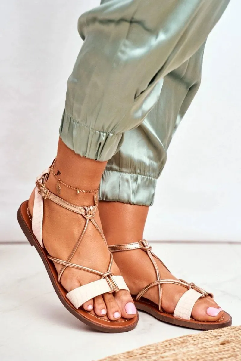 Sandały Płaskie>Boto Sandały Damskie Płaskie Różowe Alison