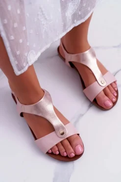 Sandały Płaskie><noscript><img width=