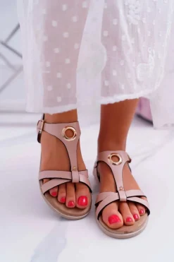 Sandały Płaskie><noscript><img width=