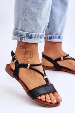 Sandały Płaskie><noscript><img width=