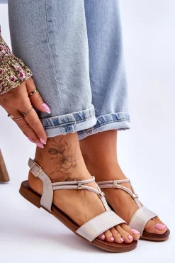 Sandały Płaskie><noscript><img width=