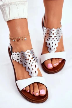 Sandały Płaskie><noscript><img width=