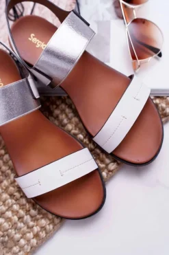 Sandały Płaskie><noscript><img width=