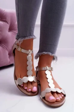 Sandały Płaskie><noscript><img width=