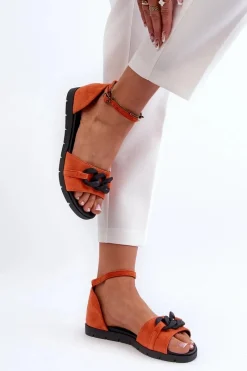 Sandały Płaskie><noscript><img width=