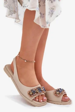 Sandały Płaskie><noscript><img width=