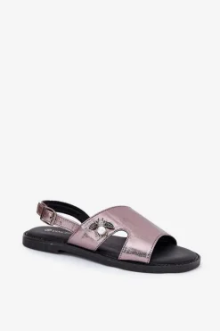 Clearance Sandały Damskie Płaskie Z Ozdobnym Detalem Vinceza 17378 Srebrne Damskie Sandały Płaskie