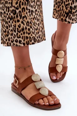 Sandały Płaskie><noscript><img width=