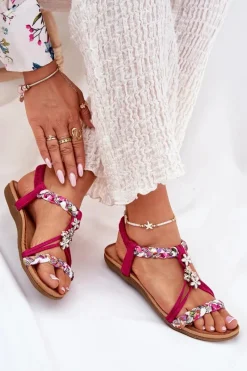 Sandały Płaskie><noscript><img width=