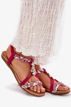 Sandały Płaskie><noscript><img width=