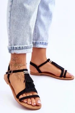 Sandały Płaskie><noscript><img width=