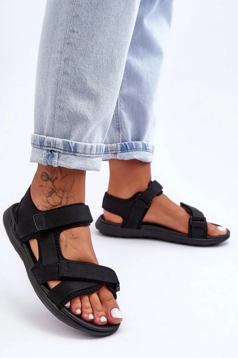 Sandały Płaskie>4F Sandały Damskie Sportowe SS23FSANF014-20S Czarne