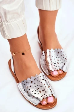 Sandały Płaskie><noscript><img width=