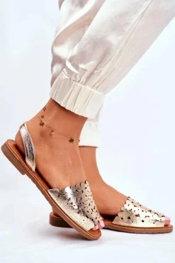 Online Evento Sandały Damskie Wsuwane Złote I Like Summer