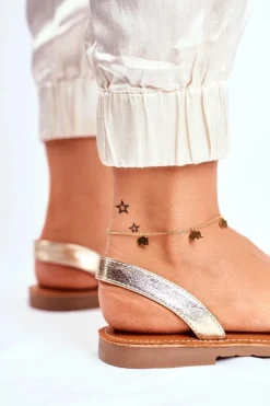 Online Evento Sandały Damskie Wsuwane Złote I Like Summer