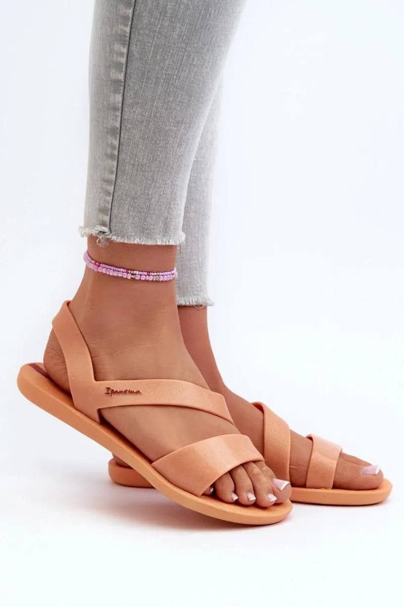 Best Sandały Damskie Z Brokatem 82429 Vibe Sandal Fem Pomarańczowe Damskie Sandały Gumowe|Sandały Płaskie