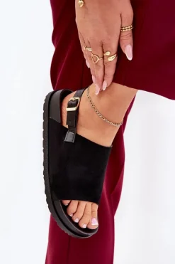 Sandały Płaskie><noscript><img width=