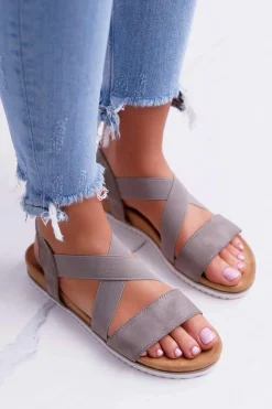 Sandały Płaskie>Boto Sandały Damskie Z Gumkami Khaki Itako