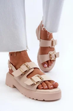 Sandały Płaskie><noscript><img width=