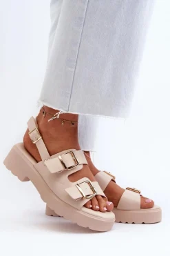 Sandały Płaskie><noscript><img width=