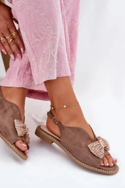 Sandały Płaskie><noscript><img width=