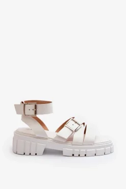 Sandały Płaskie><noscript><img width=