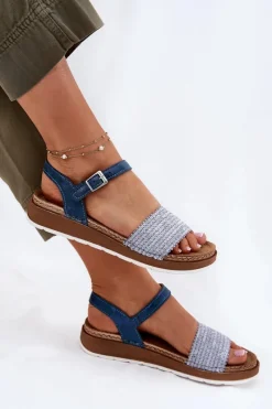 Sale Sandały Damskie Z Plecionką Na Pasku GS000050 e Damskie Sandały Na Koturnie|Sandały Płaskie