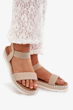 Sandały Płaskie><noscript><img width=