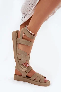 Sandały Płaskie><noscript><img width=