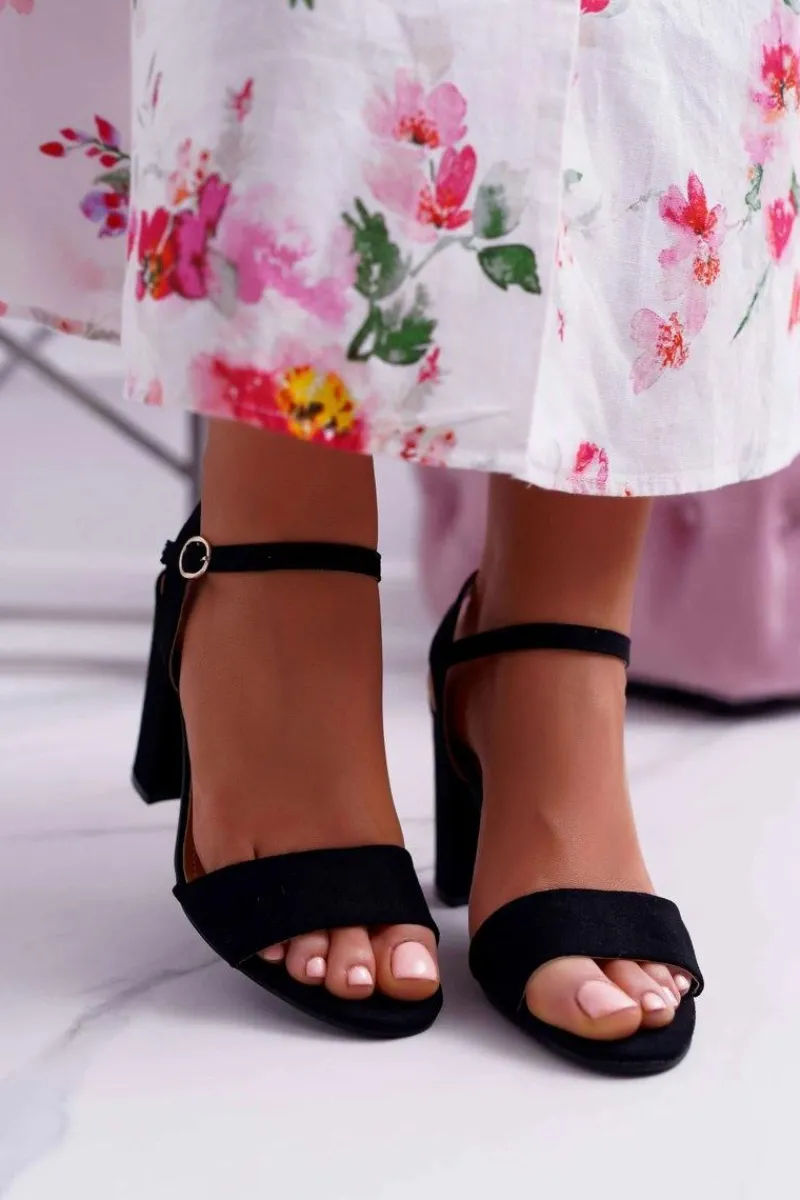 Discount Boto Sandały Damskie Zamszowe Czarne Baloo