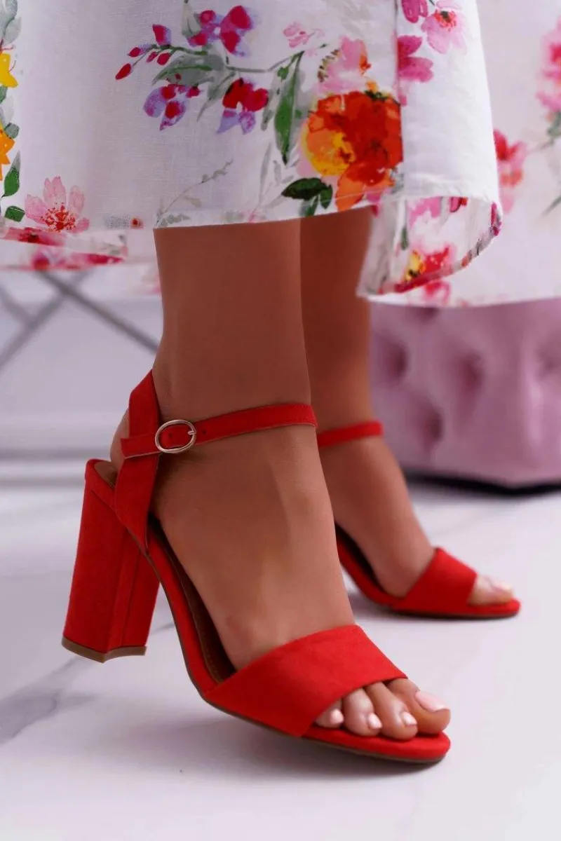 Best Sandały Damskie Zamszowe Czerwone Baloo Damskie Sandały Na Obcasie