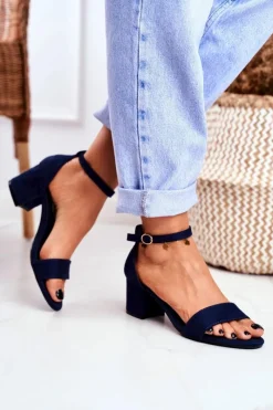 Boto Sandały Damskie Zamszowe Granatowe Oh Baby!