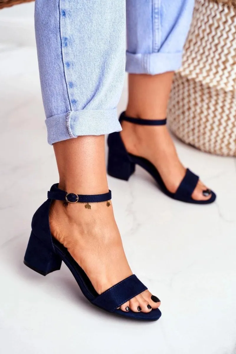 Boto Sandały Damskie Zamszowe Granatowe Oh Baby!