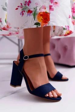 Discount Boto Sandały Damskie Zamszowe Granatowe Baloo