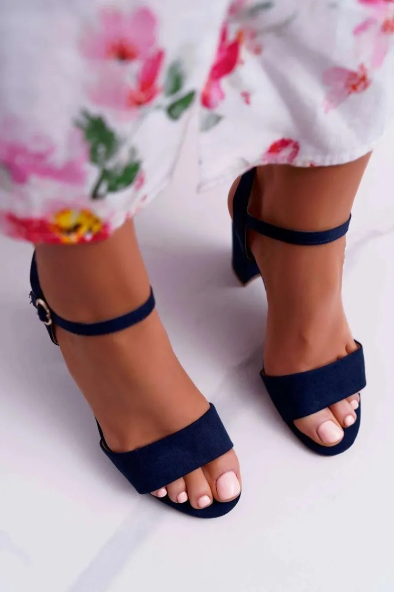 Discount Boto Sandały Damskie Zamszowe Granatowe Baloo