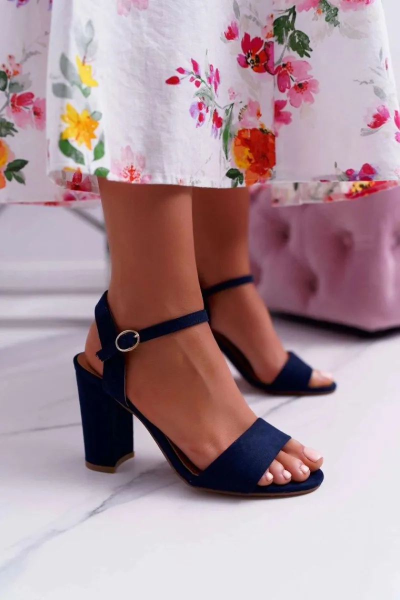 Discount Boto Sandały Damskie Zamszowe Granatowe Baloo