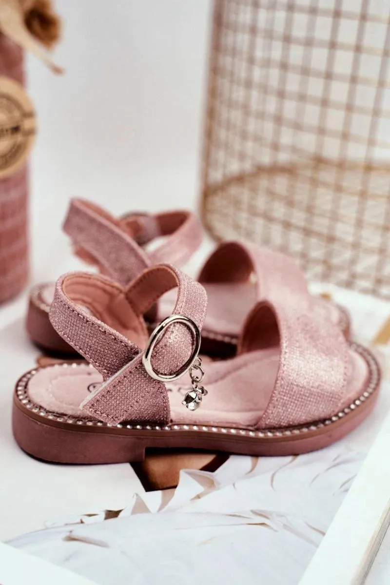 Discount Boto Sandały Dziecięce na Rzepy Różowe Brokat Verden