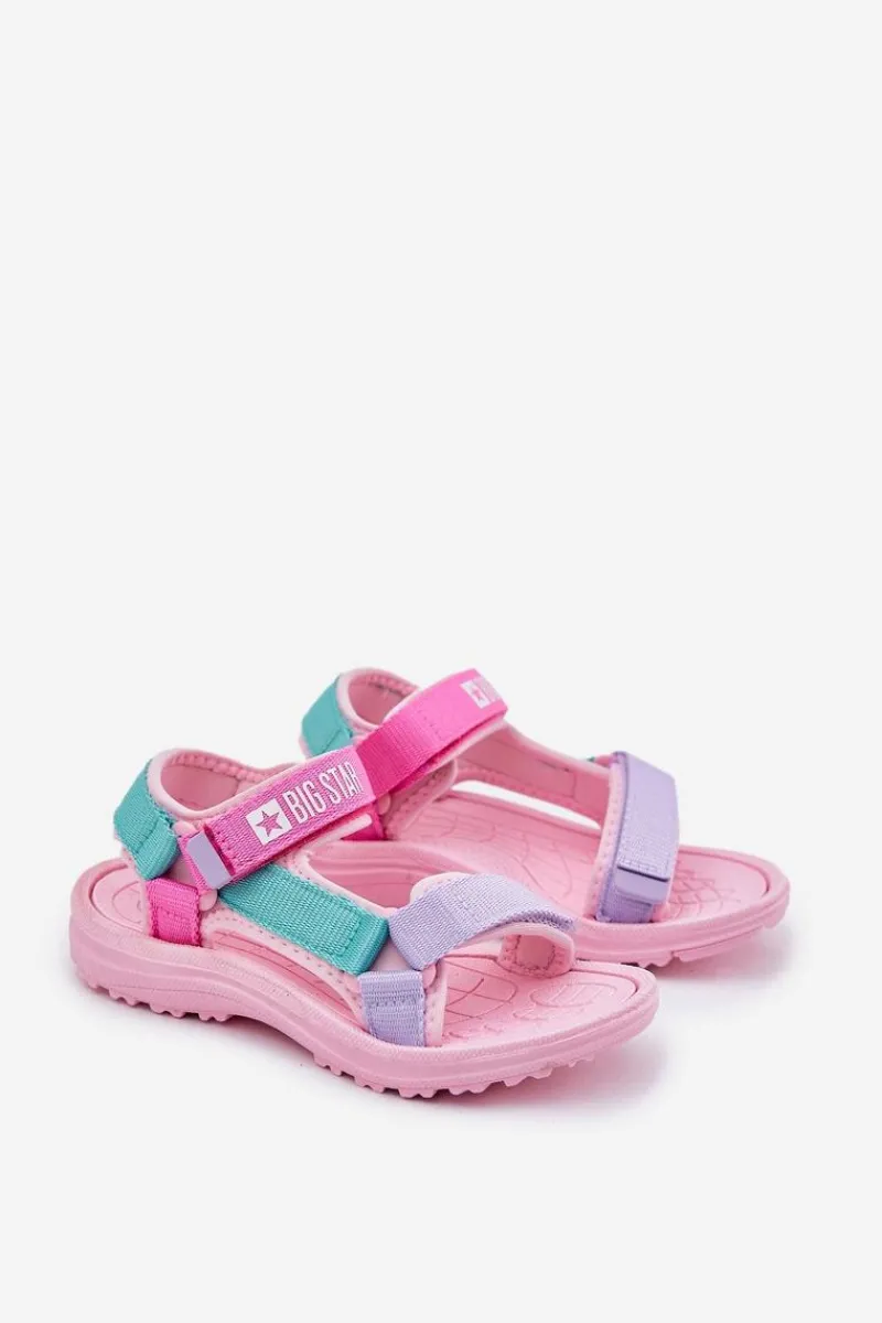 Dziewczęce>Big Star Shoes Sandały Dziecięce Na Rzepy Big Star RR374519 Różowe