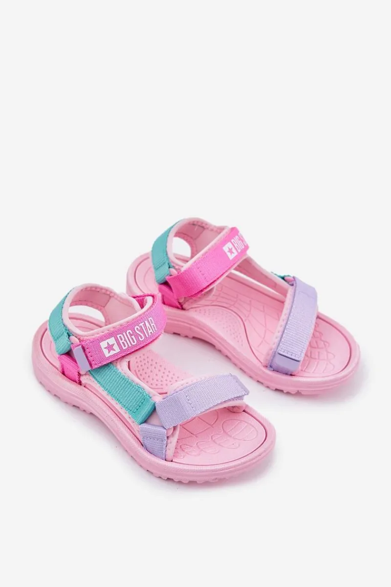 Dziewczęce>Big Star Shoes Sandały Dziecięce Na Rzepy Big Star RR374519 Różowe
