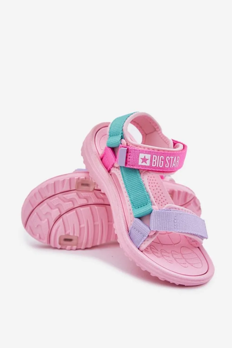 Dziewczęce>Big Star Shoes Sandały Dziecięce Na Rzepy Big Star RR374519 Różowe