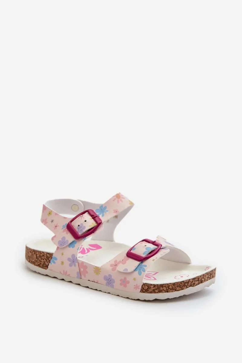 Dziewczęce>Evento Sandały Dziecięce W Kwiaty Z Klamrami Różowe Memoria Różowy