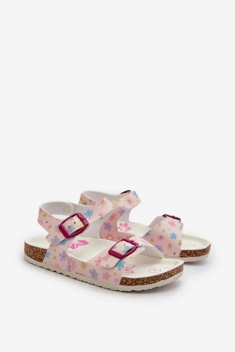 Dziewczęce>Evento Sandały Dziecięce W Kwiaty Z Klamrami Różowe Memoria Różowy