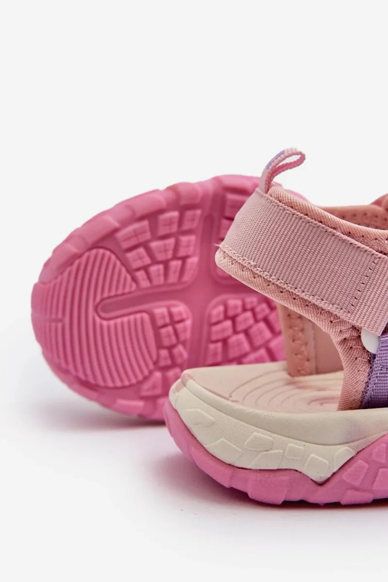 Chłopięce>Big Star Shoes Sandały Dziewczęce Na Rzepy Big Star NN374238 Różowe Różowy