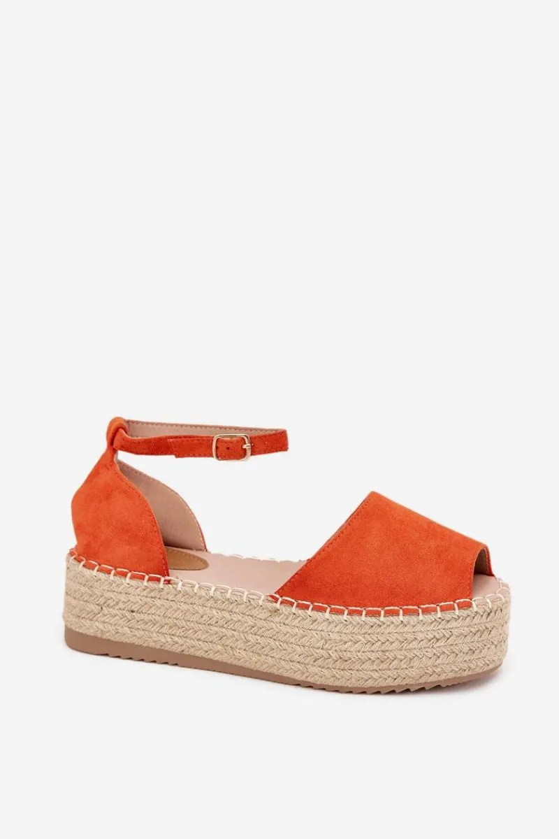 Hot Sandały Espadryle Damskie Na Platformie Z Plecionką Pomarańczowe Selise Damskie Sandały Płaskie|Espadryle Na Platformie