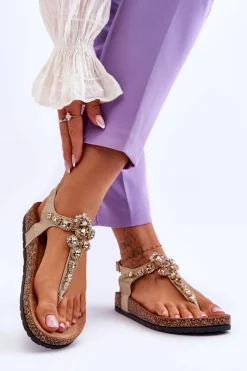 Sandały Płaskie><noscript><img width=