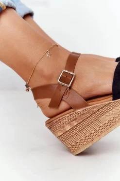 Online Damskie buty S.Barski Sandały Na Koturnie S.Barski GD-38 Czarne